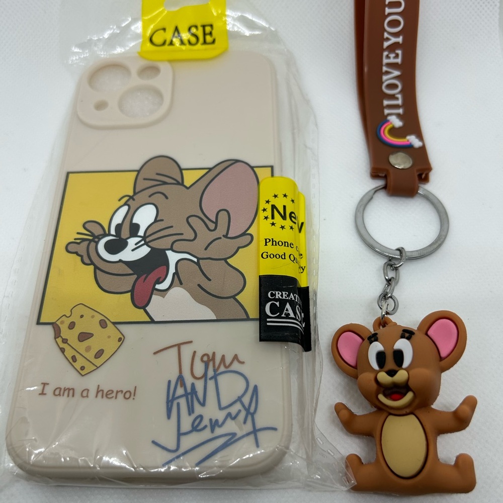 iPhone 14 Tom and Jerry phone case and key chain